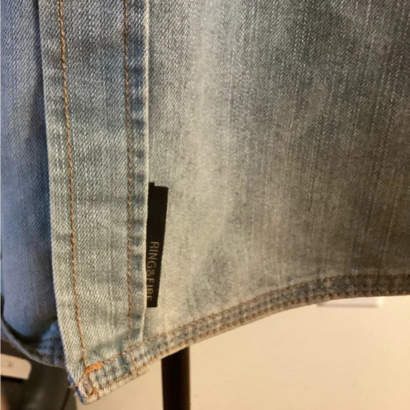Ring of Fire Denim Pearl Snap Shirt, XL - Picture 7 of 7
